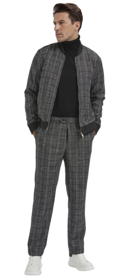 Tazio Men's Outlet 2 Piece Track Suit Set- Glen Plaid Pattern