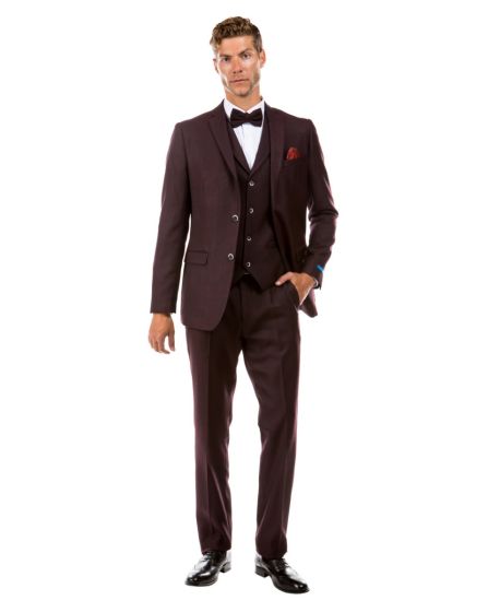 Sean Alexander Men's 3 Piece Executive Suit - Tweed Look