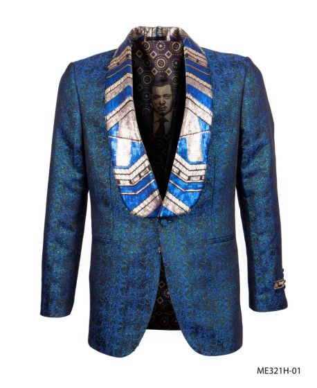 Empire Men's Luxurious Sport Coat - Exotic Sequin Collar
