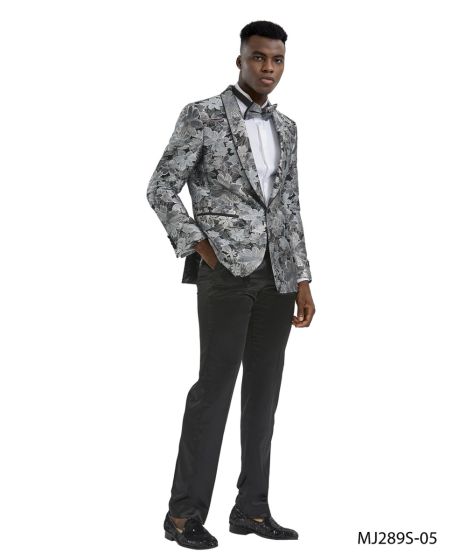 Tazio Men's Classic Fashion Sport Coat - Layered Floral Pattern