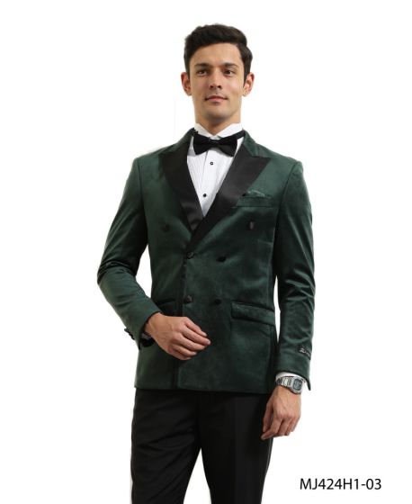 Tazio Men's Double Breasted Fashion Sport Coat - Fashion Velvet