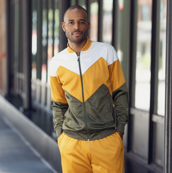 CCO Men's 2 Piece Sport Track Suit - Chevron Design