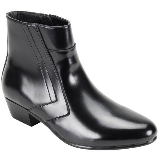 D'Italo Men's Leather Boot - Elevated Heel