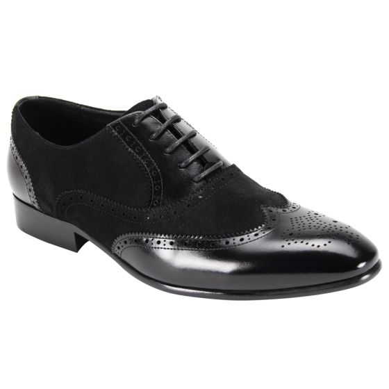 CCO Men's Leather Dress Shoe - Suede Accents