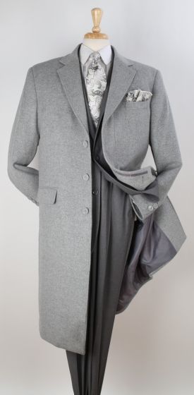 Veno Giovanni Men's 100% Wool Full Length Length Top Coat - Hidden Button
