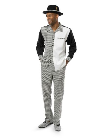 CCO Men's 2 Piece Long Sleeve Walking Suit - Checker Pattern