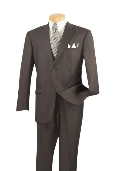Vinci Men's 2 Piece Wool Feel Executive Outlet Suit - Solid Color
