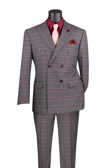 CCO Men's Outlet 2 Piece Modern Fit Suit - Glen Plaid
