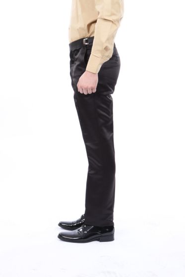 CCO Men's Outlet Slim Fit Tuxedo Pants - Shiny Satin