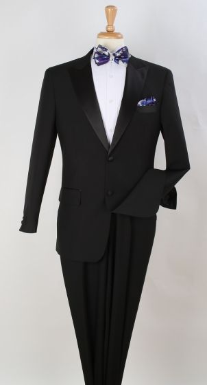 Royal Diamond Men's Outlet 2pc Wool Feel Tuxedo - Pleated Pants