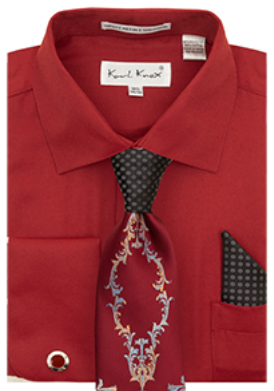 Karl Knox Men's French Cuff Shirt Set - Thorn Pattern