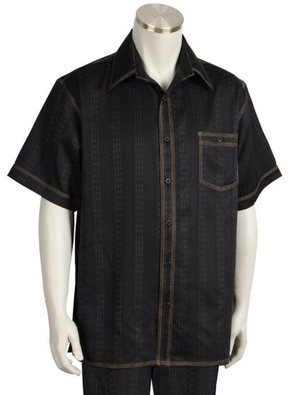 Canto Men's Outlet 2 Piece Short Sleeve Walking Suit - Seam Details