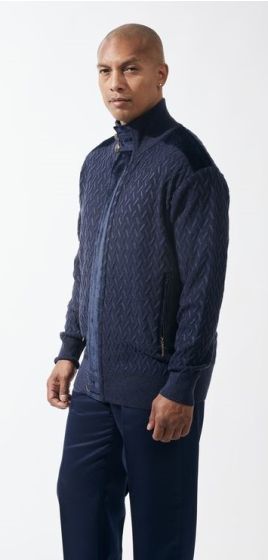 Silversilk Men's Sweater - Chevron Knit