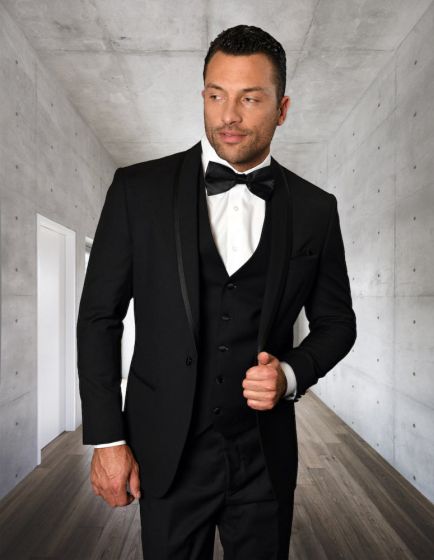 Statement Men's Outlet 3 Piece Tuxedo - Tone on Tone Lining