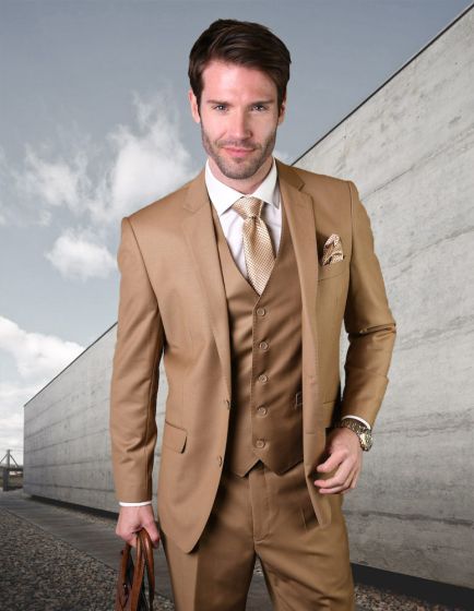 Statement Men's 100% Wool 3 Piece Suit - High Fashion