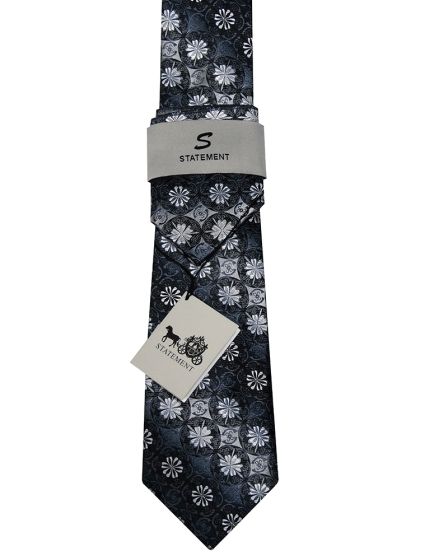 Statement Classic Tie Set- Circular Floral Pattern