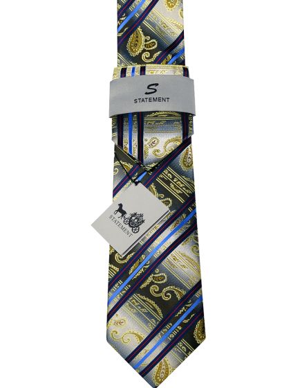 Statement Classic Tie Set- Metallic Stripes