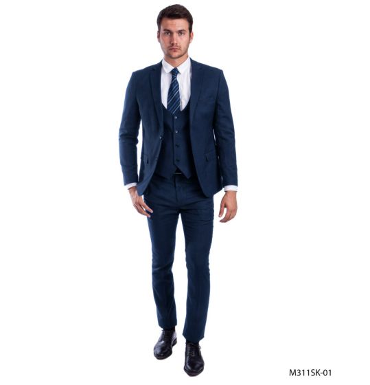 Sean Alexander Men's 3 Piece Skinny Fit Suit - U Vest