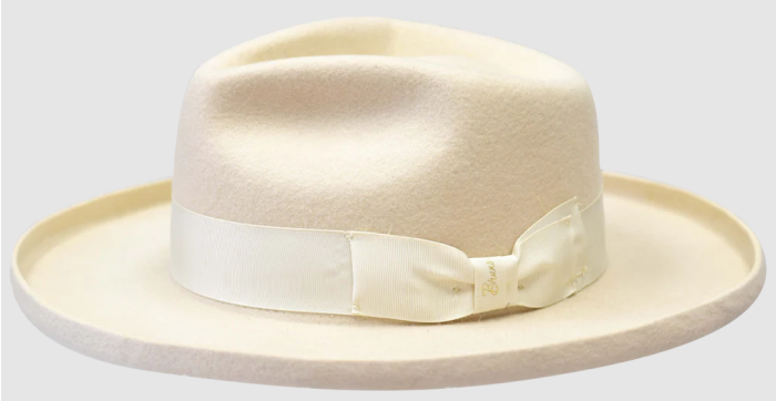 Bruno Capelo Men's 100% Australian Wool Fedora Hat - Wide Pencil Curl Brim