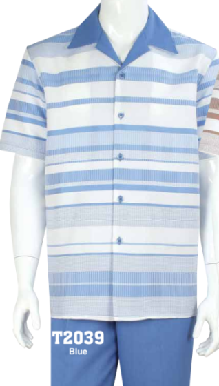 CCO Men's 2 Piece Walking Suit - Textured Light Stripes