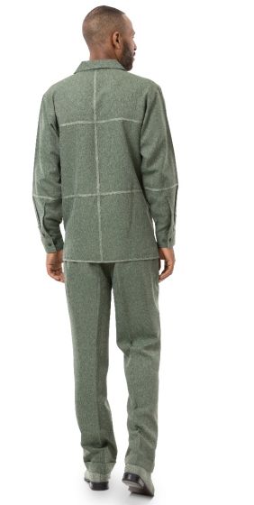 Montique Men's 2 Piece Long Sleeve Walking Suit - Tone on Tone Windowpane