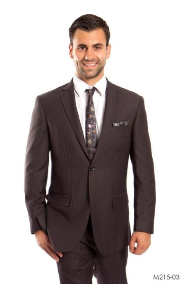 CCO Men's Outlet 2pc Slim Fit Executive Suit - Thin Pinstripe