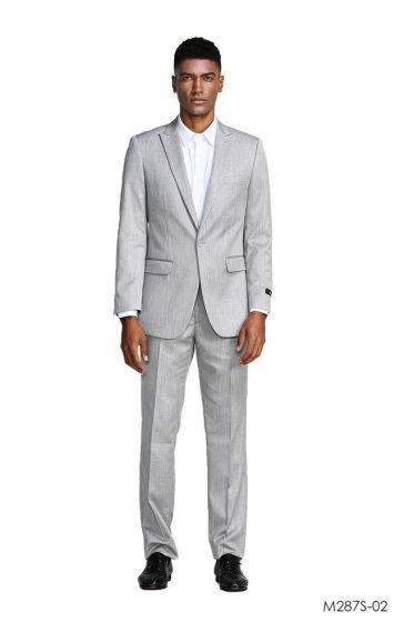 Tazio Men's 2pc Slim Fit Executive Suit - Peak Lapel