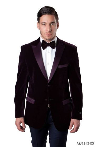CCO Men's Outlet Classic Fashion Slim Fit Sport Coat - Velvet Style