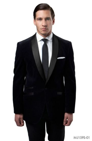 Tazio Men's Outlet Slim Fit Dinner Jacket - Velvet Elegance
