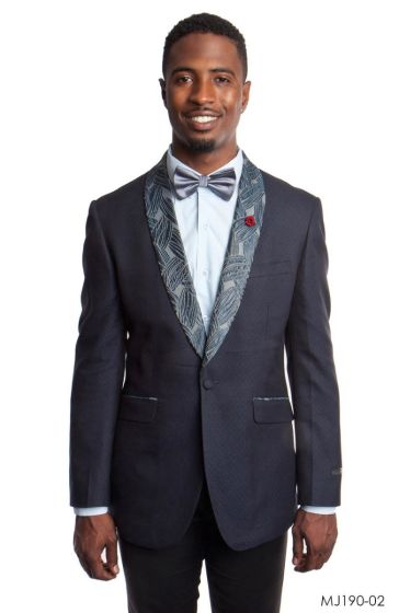 Tazio Men's Modern Fit Fashion Sport Coat - Fashion Exotic Lapel