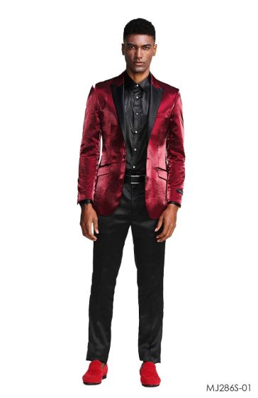 Tazio Men's Classic Fashion Sport Coat - Textured Shine