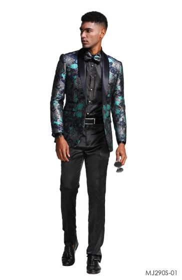 Tazio Men's Classic Fashion Sport Coat - Vibrant Floral Design