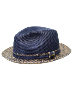 Bruno Capelo Men's Fedora Style Straw Hat - Multi Colored Brim