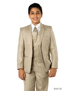 CCO Boy's 5 Piece Outlet Suit in Solid Colors - Vested w/Shirt and Tie