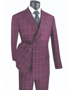 CCO Men's Outlet 2 Piece Modern Fit Suit - Windowpane