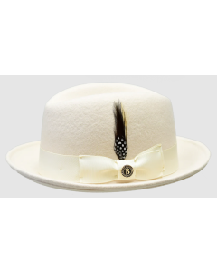 Bruno Capelo Men's 100% Australian Wool Fedora Hat - Center Dent