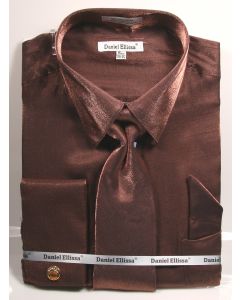 Daniel Ellissa Men's French Cuff Shirt Set - Metallic Velvet