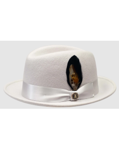 Bruno Capelo Men's 100% Australian Wool Fedora Hat - Stingy Snap Brim