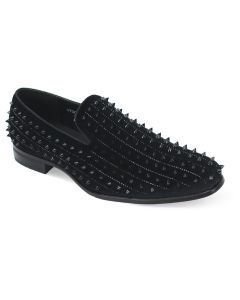 After Midnight Men's Velvet Dress Shoes - Spikes and Studs