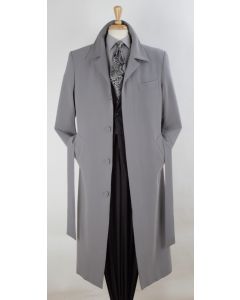 John Knight Men's Full Length Length Top Coat - Hidden Buttons