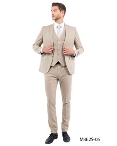 CCO Men's Outlet 3 Piece Slim Fit Suit - Solid Colors