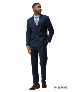Tazio Men's 2 Piece Skinny Fit Suit - Double Breasted