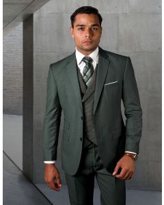 Statement Men's 3 Piece Unique Fashion Suit - Textured Vest