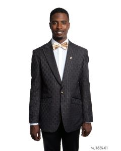 Tazio Men's Classic Fashion Sport Coat - Zigzag Pattern