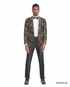 Tazio Men's Slim Fit Fashion Sport Coat - Vibrant Flowers