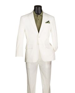 Vinci Men's 2 Piece Modern Fit Linen Suit - Light Colors