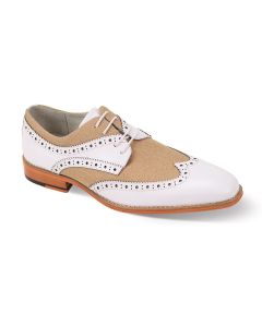 Giovanni Men's Leather Dress Shoe - Fabric Accent 