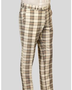 Statement Men's Slim Fit Pants - Plaid Pattern