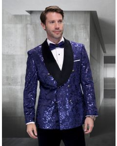 Statement Men's 2 Piece Modern Fit Lace Tuxedo - Side Trim Pants