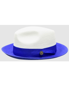 Bruno Capelo Men's Pinch Front Fedora Style Straw Hat - Snap Brim